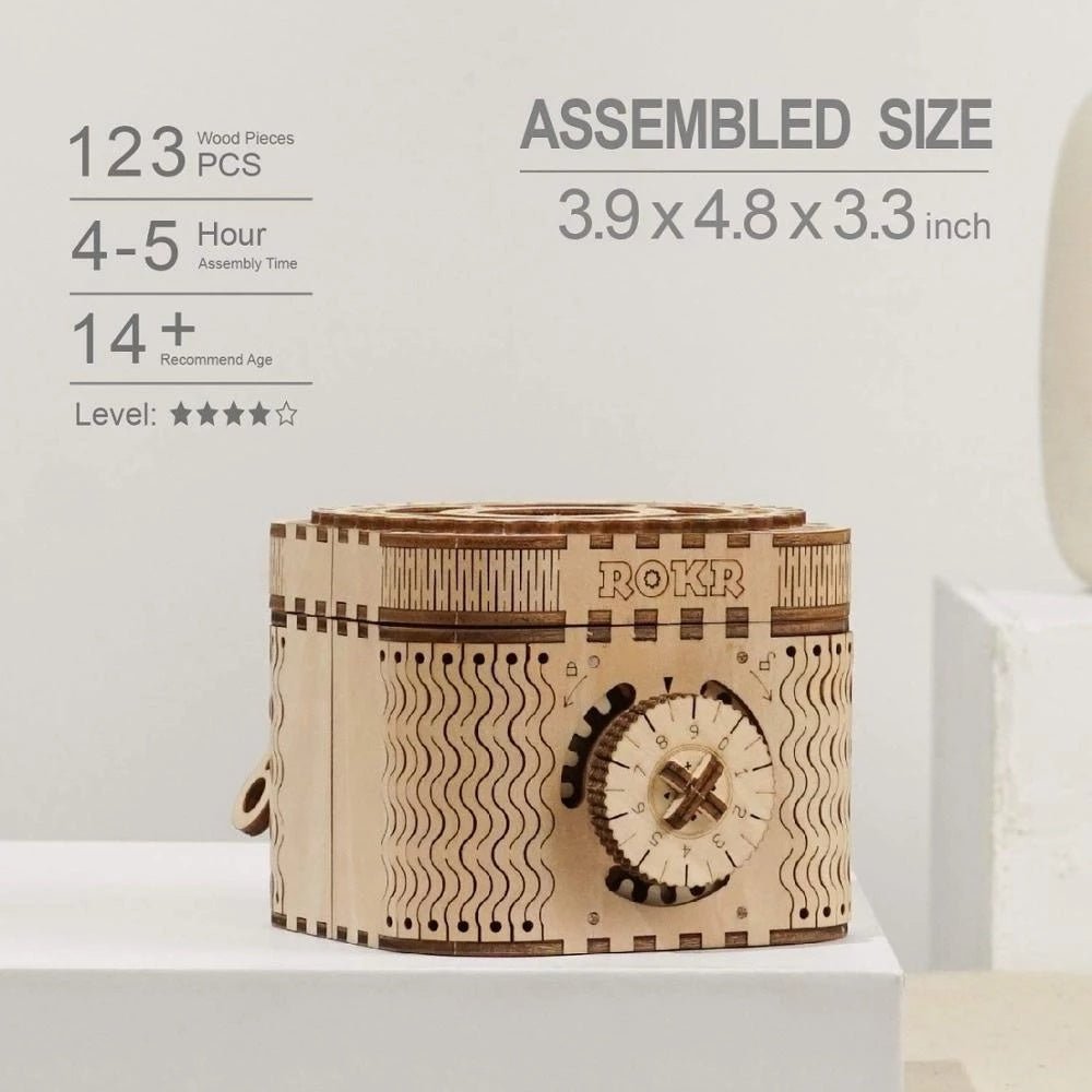 Robotime Rokr 123Pcs Treasure Box Creative 3D Wooden Puzzle Game Assembly Toys Chris Gift For Children Adults Teens Dropshipping - Zambeel