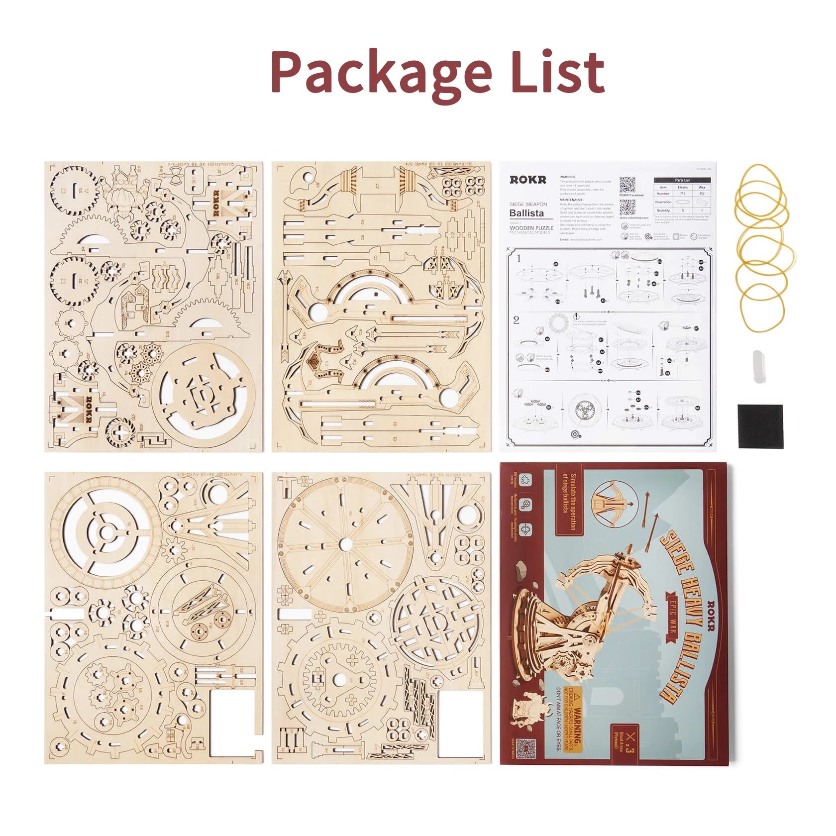 Robotime ROKR Siege Heavy Ballista 3D Wooden Puzzle War Game Assembly Toys Gifts for Children Boys Kids KW401 Dropshipping - Zambeel
