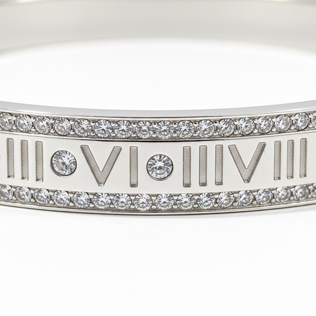 Roman Elegance Silver Bangle - Zambeel