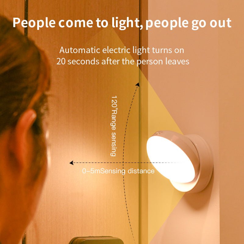 Rotating Human Body Sensor Light Corridor Garage Light Wardrobe Light Motion Sensor Night Light - Zambeel