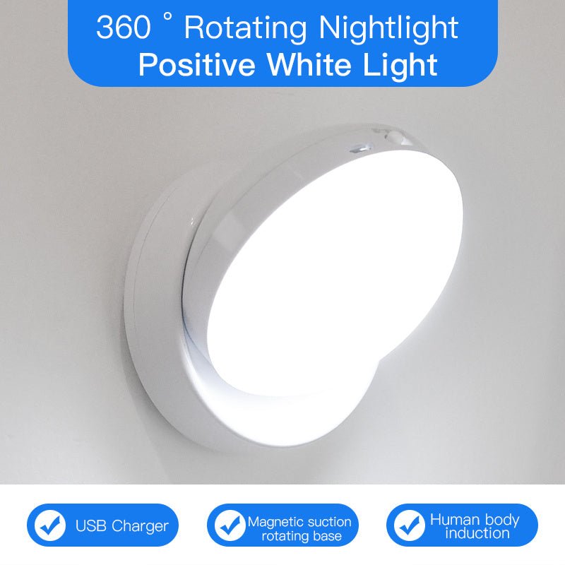 Rotating Human Body Sensor Light Corridor Garage Light Wardrobe Light Motion Sensor Night Light - Zambeel
