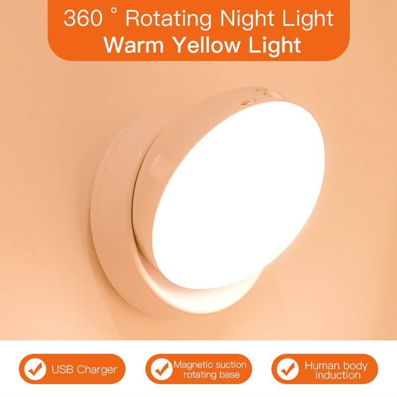 Rotating Human Body Sensor Light Corridor Garage Light Wardrobe Light Motion Sensor Night Light - Zambeel