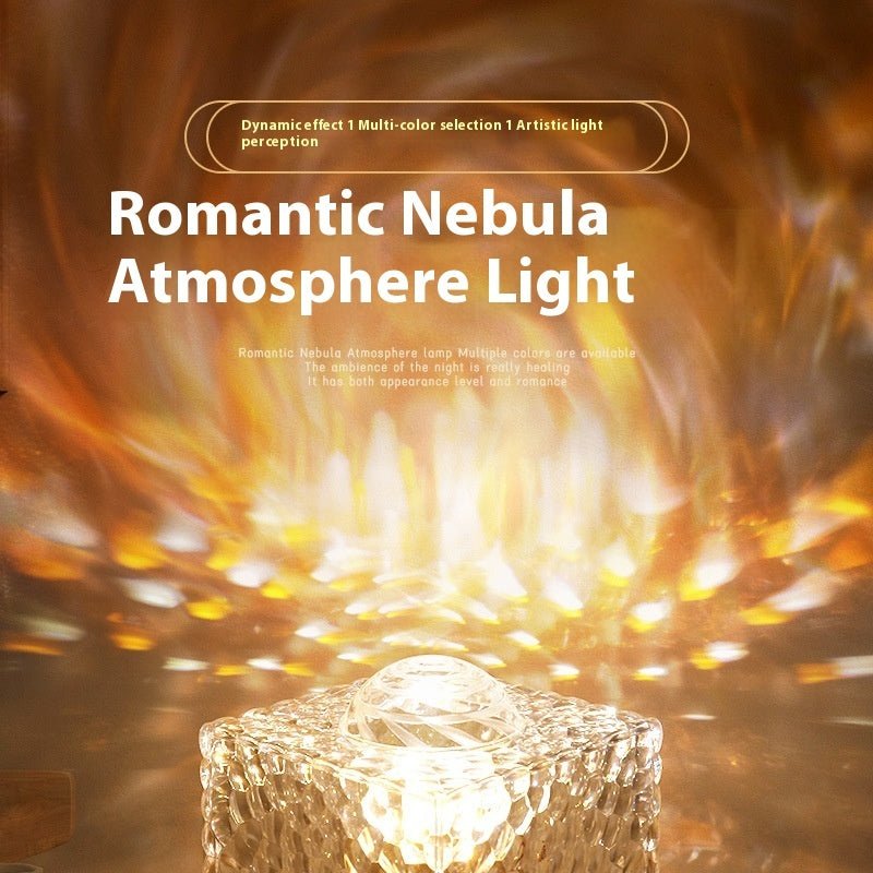 Rotating Water Ripple Small Night Lamp Creative Bedside - use Flame Ambience Light - Zambeel