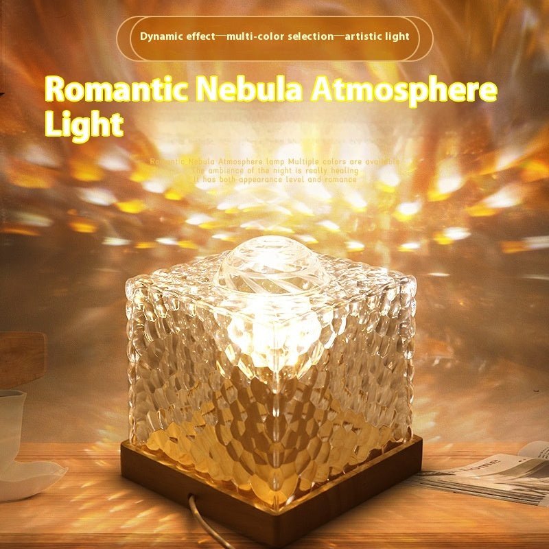 Rotating Water Ripple Small Night Lamp Creative Bedside - use Flame Ambience Light - Zambeel