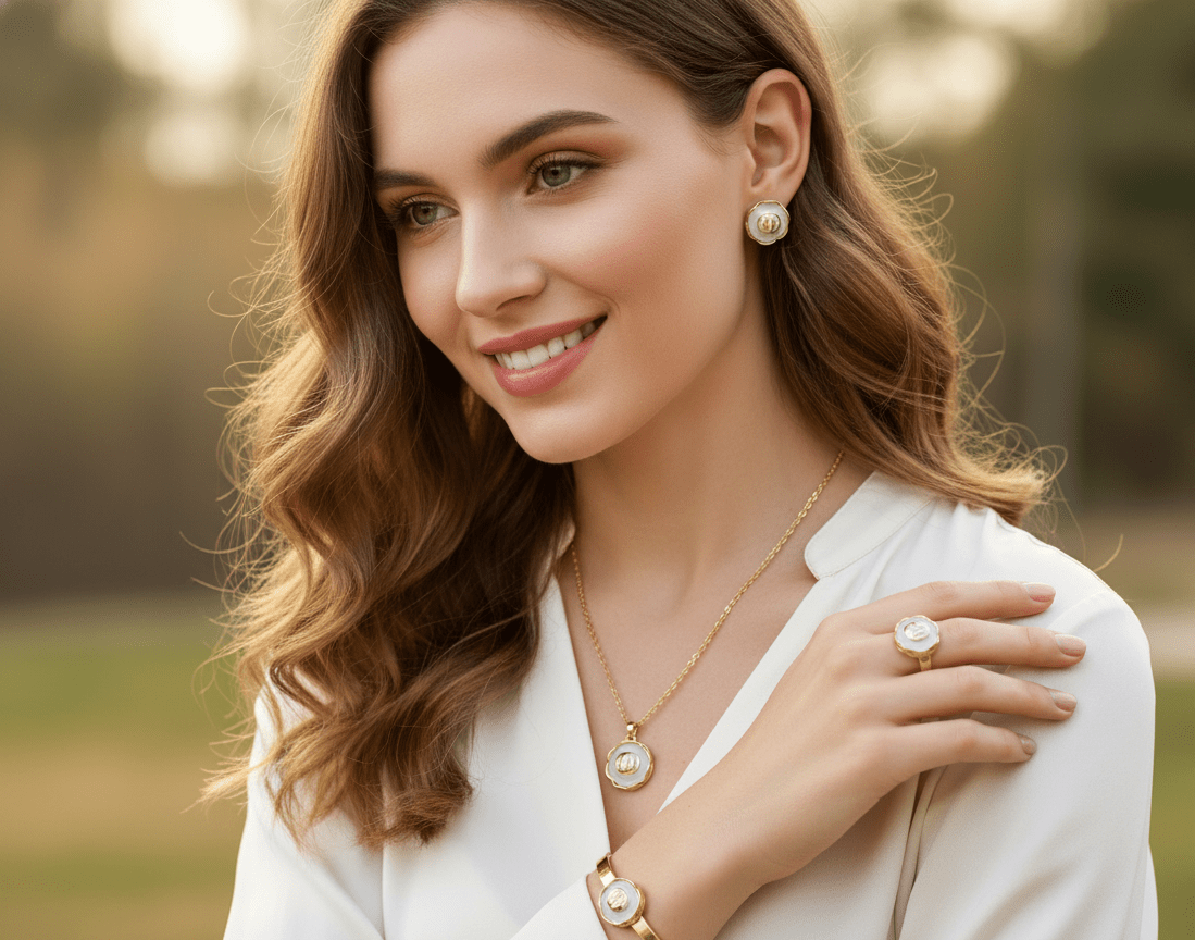 Round GG Logo Jewelry Set - Zambeel