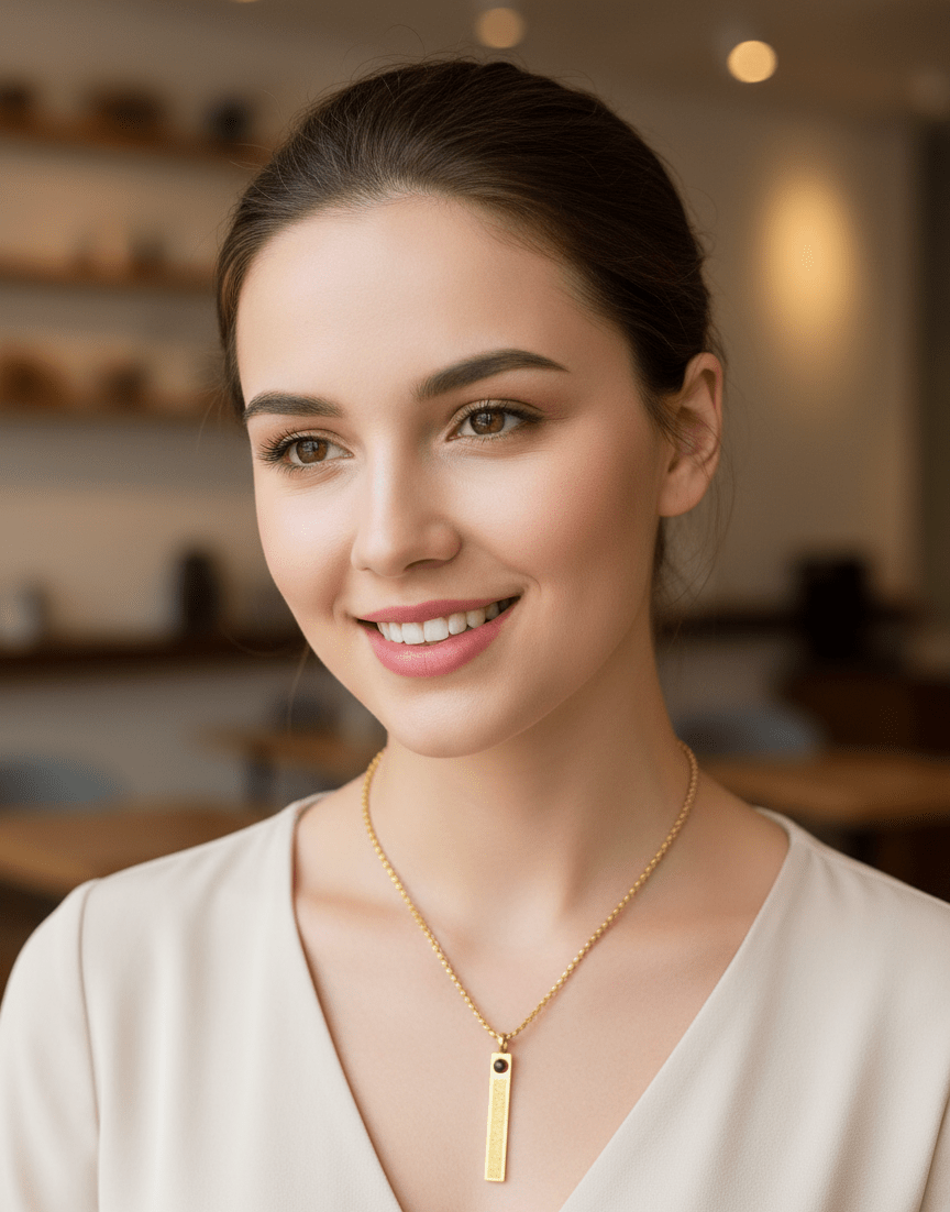 Royal Engraved Arabic Bar Pendant - Zambeel