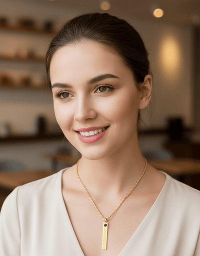 Royal Engraved Arabic Bar Pendant - Zambeel