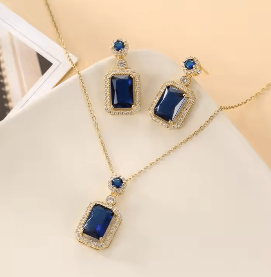 Royal Gemstone Necklace Set - Zambeel