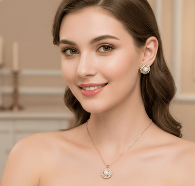 Royal Pearl Crown Jewelry Set - Zambeel