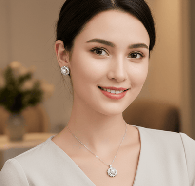 Royal Pearl Crown Jewelry Set - Zambeel