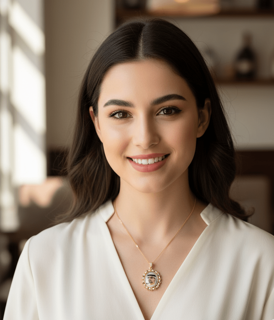 Royal Pearl Custom Photo Necklace - Zambeel