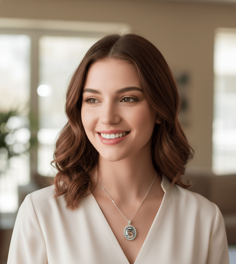 Royal Pearl Custom Photo Necklace - Zambeel