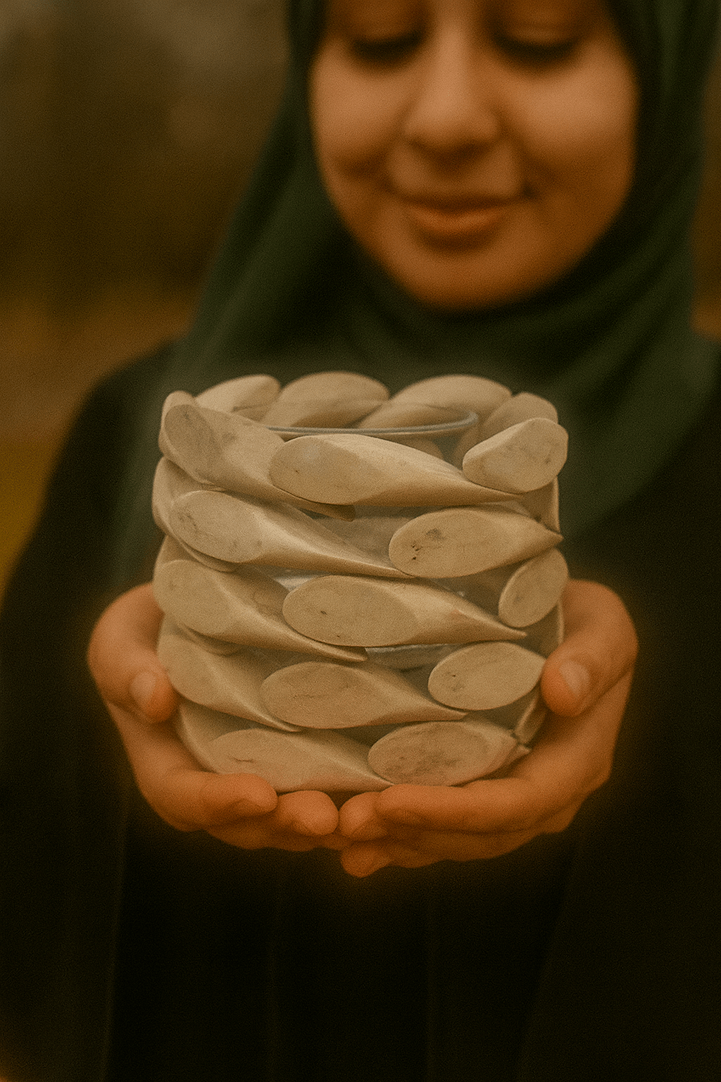 Rustic Driftwood Glass Candle Holder - Zambeel