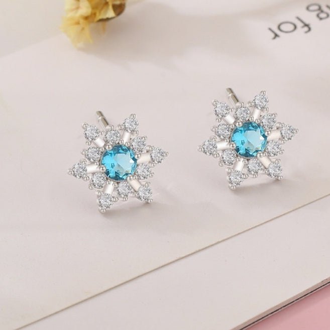 S925 Silver Female Simple Temperamental And Personalized Rhinestone Earrings - Zambeel