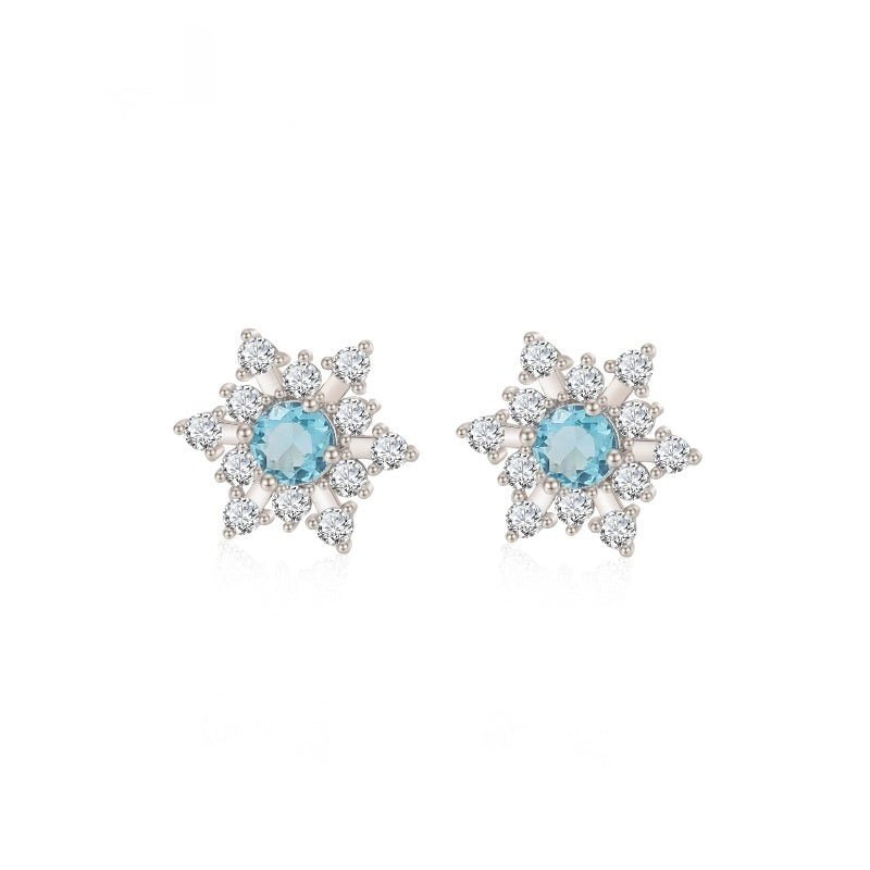 S925 Silver Female Simple Temperamental And Personalized Rhinestone Earrings - Zambeel