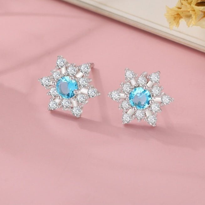 S925 Silver Female Simple Temperamental And Personalized Rhinestone Earrings - Zambeel