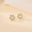 S925 Silver French Snowflake Zircon Stud Earrings - Zambeel