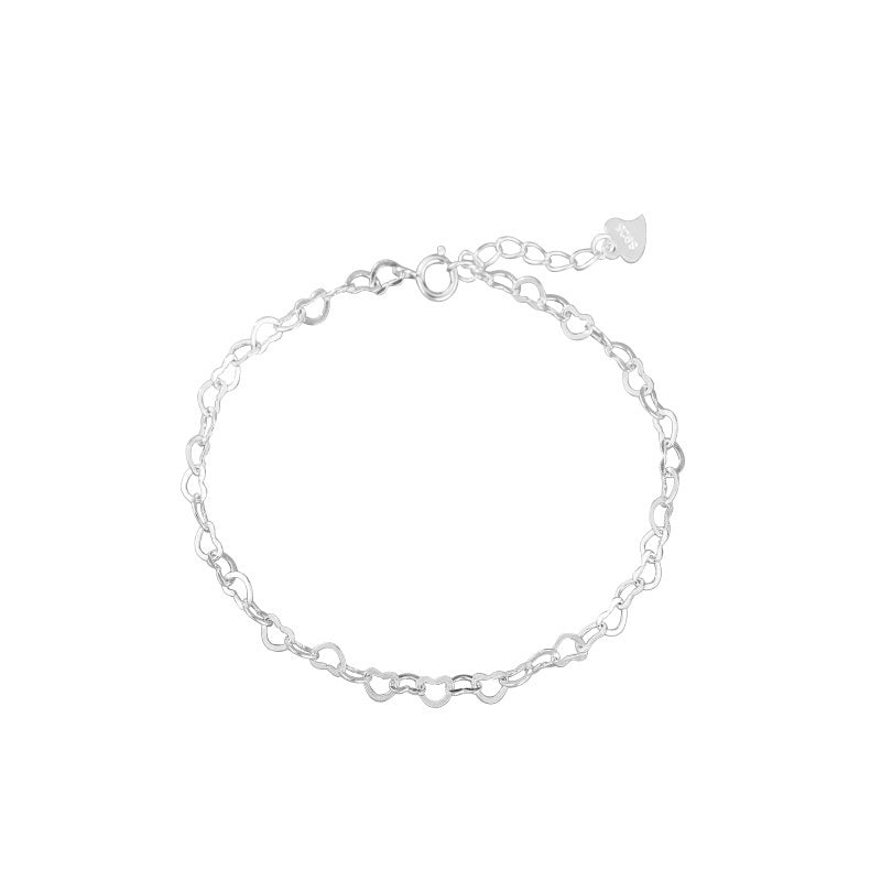 S925 Silver Heart Bracelet Simple Temperament Heart - shaped - Zambeel