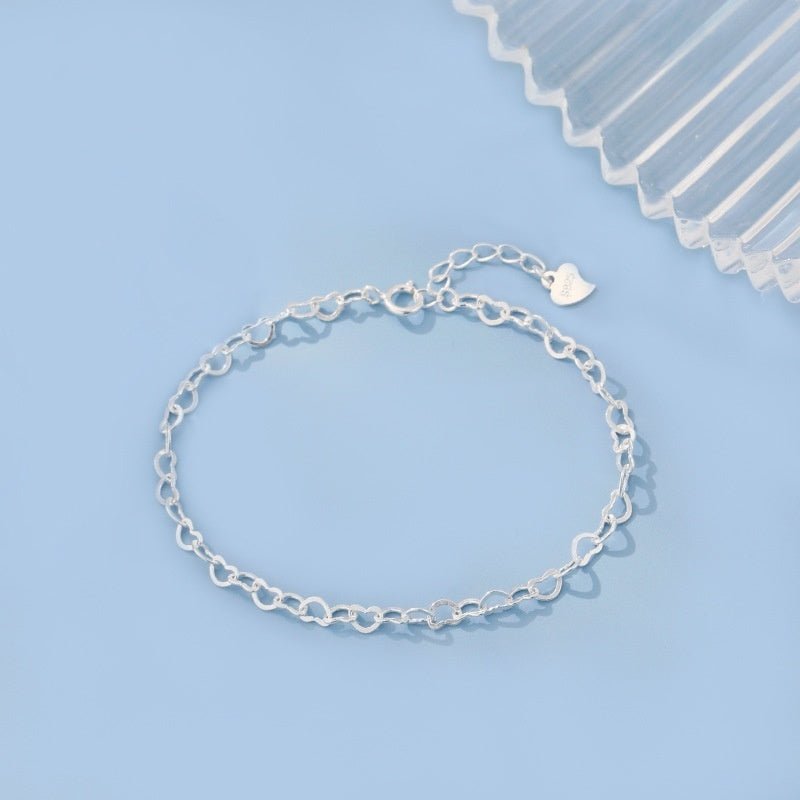 S925 Silver Heart Bracelet Simple Temperament Heart - shaped - Zambeel