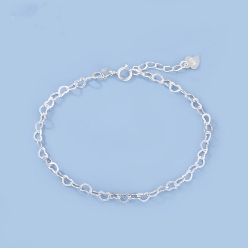 S925 Silver Heart Bracelet Simple Temperament Heart - shaped - Zambeel