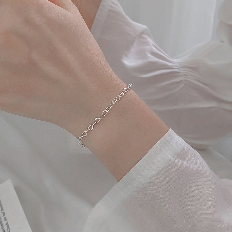 S925 Silver Heart Bracelet Simple Temperament Heart - shaped - Zambeel