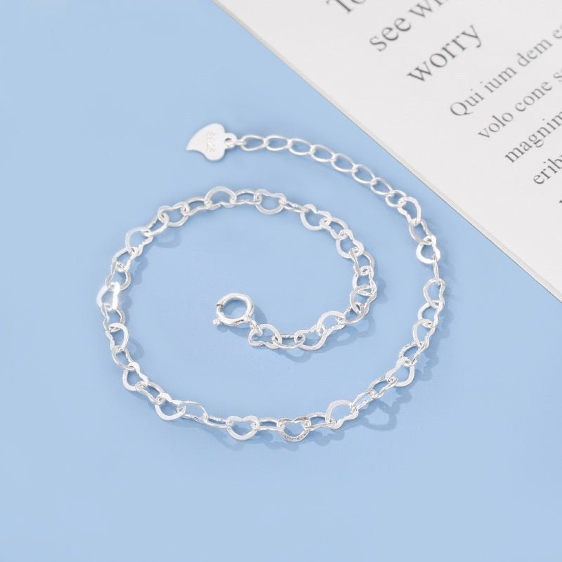 S925 Silver Heart Bracelet Simple Temperament Heart - shaped - Zambeel