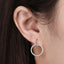 S925 Sterling Silver Diamond Stud Earrings Hollow Circle - Zambeel