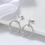 S925 Sterling Silver Diamond Stud Earrings Hollow Circle - Zambeel