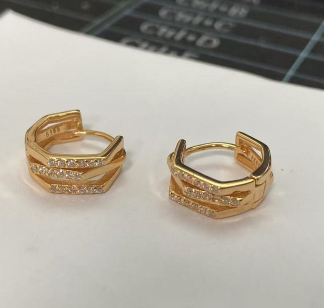 S999 Silver Fashion Simple Geometric Three - Ring Ear Clip - Zambeel