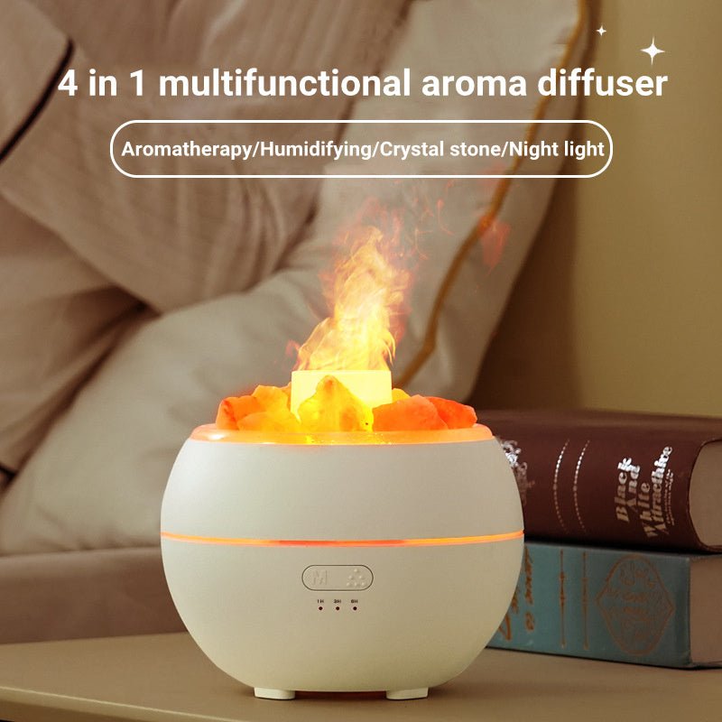Salt Stone Simulation Flame Aromatherapy Machine - Zambeel