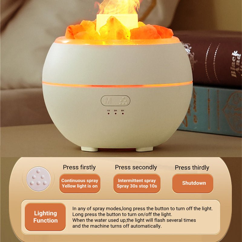 Salt Stone Simulation Flame Aromatherapy Machine - Zambeel