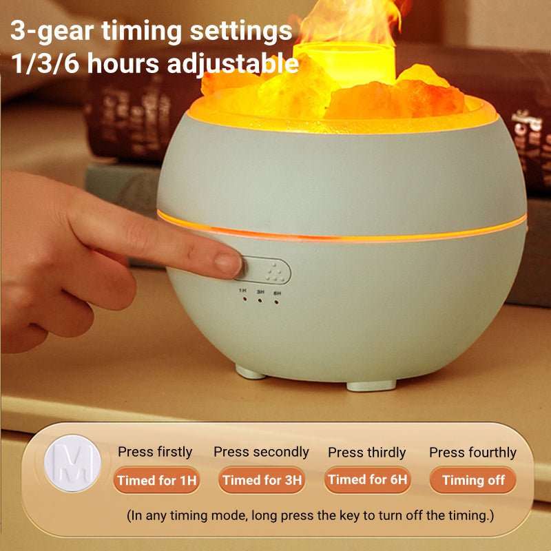 Salt Stone Simulation Flame Aromatherapy Machine - Zambeel