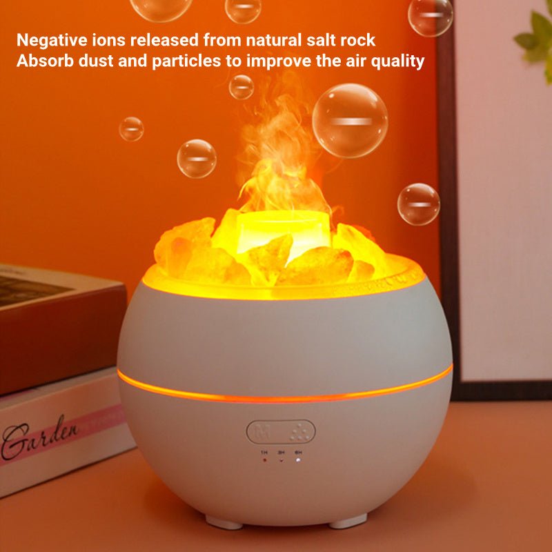 Salt Stone Simulation Flame Aromatherapy Machine - Zambeel