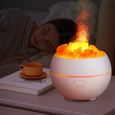 Salt Stone Simulation Flame Aromatherapy Machine - Zambeel