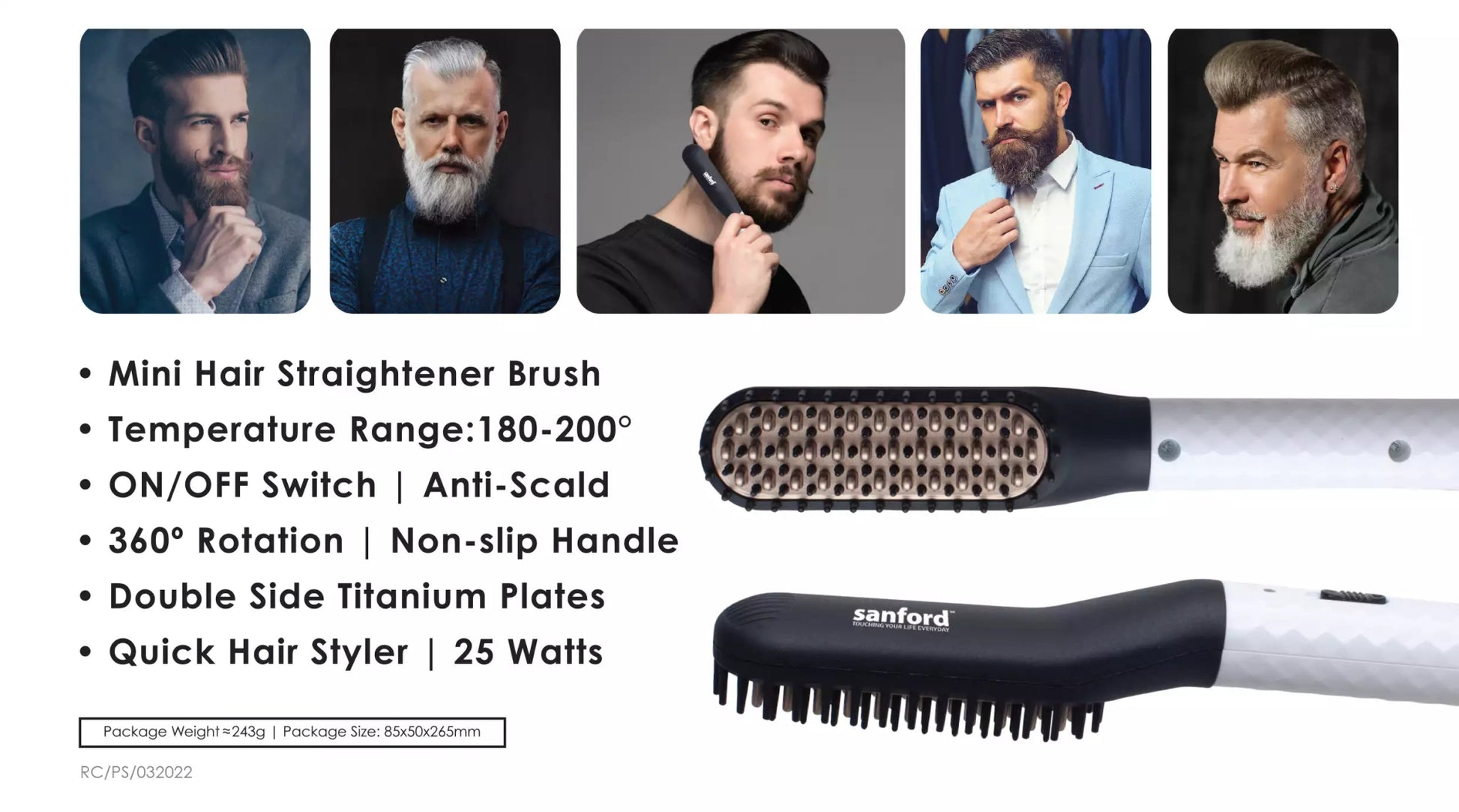 Sanford - 2 - in - 1 Beard Straightener (SF995BST) - Zambeel