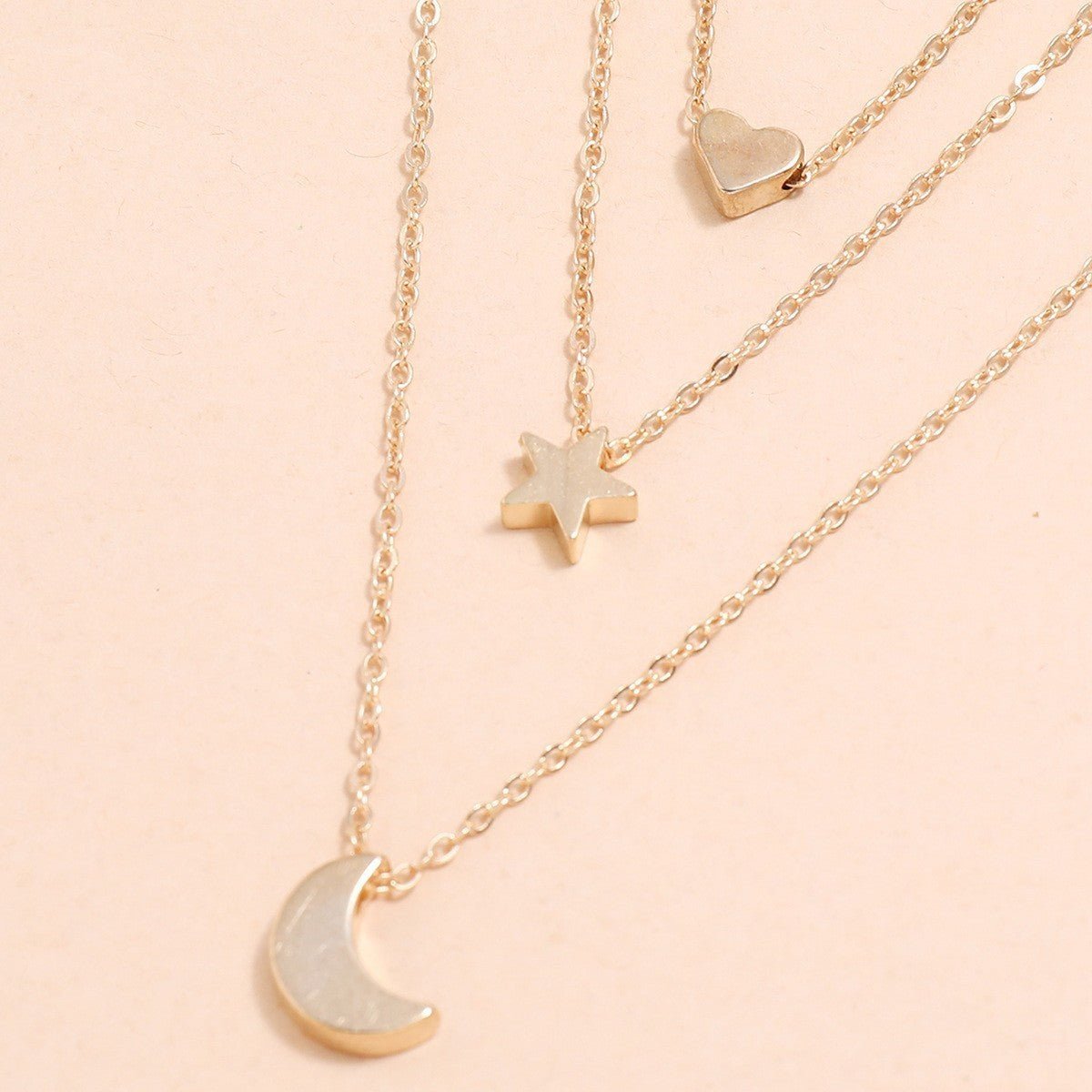 Shang Multi - layer Star Moon Love Pendant Necklace - Zambeel