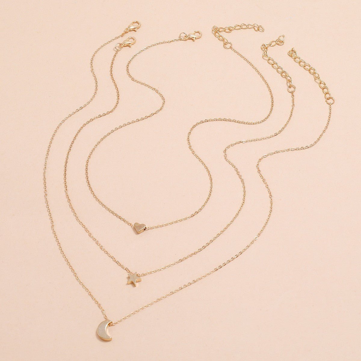 Shang Multi - layer Star Moon Love Pendant Necklace - Zambeel