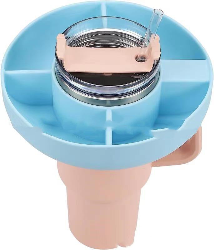 Silicone Snack For Cup 40 Oz Reusable Snack Container 4 Compartment Snack Platters Cup Snack Bowl Cup Holder Food Tray - Zambeel