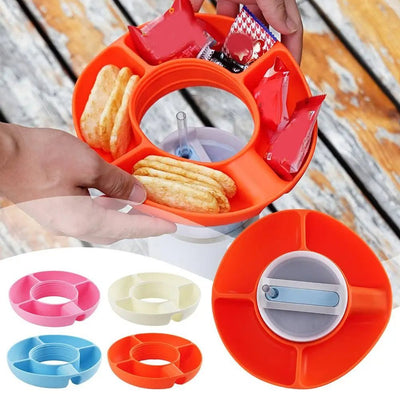 Silicone Snack For Cup 40 Oz Reusable Snack Container 4 Compartment Snack Platters Cup Snack Bowl Cup Holder Food Tray - Zambeel