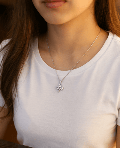 Silver Clover Crystal Jewelry Set - Zambeel