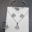 Silver Clover Crystal Jewelry Set with Bracelet - Zambeel