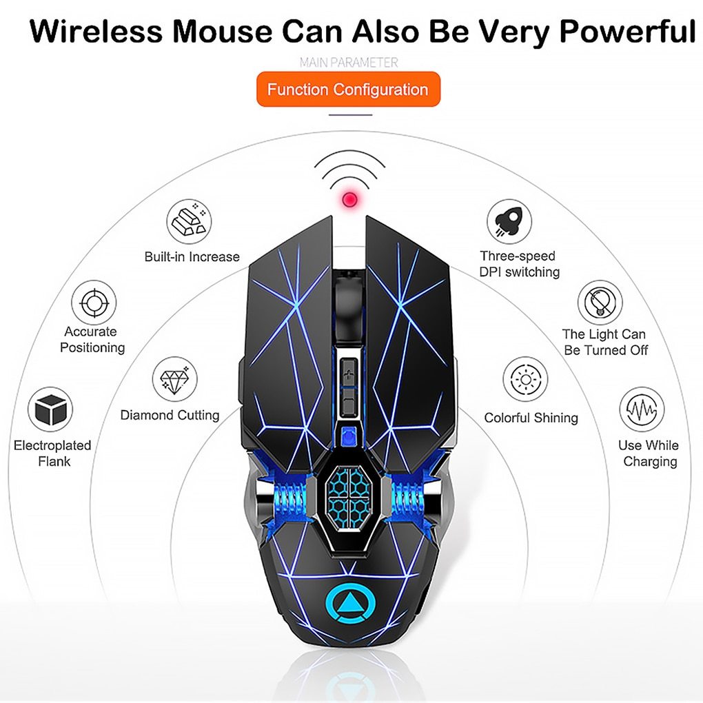 Silver Eagle A7 Silent Silent Rechargeable Wireless Mouse Computer Accessories - Zambeel