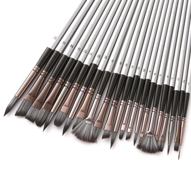 Silver - grey Rod Pen Curtain Oil Paint Brush Gouache Watercolor Paint Brush - Zambeel