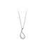 Silver Hollow Drop - Shaped Diamond - Studded Necklace - Zambeel