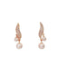 Silver Needle Pearl Rhinestone Earrings - Zambeel
