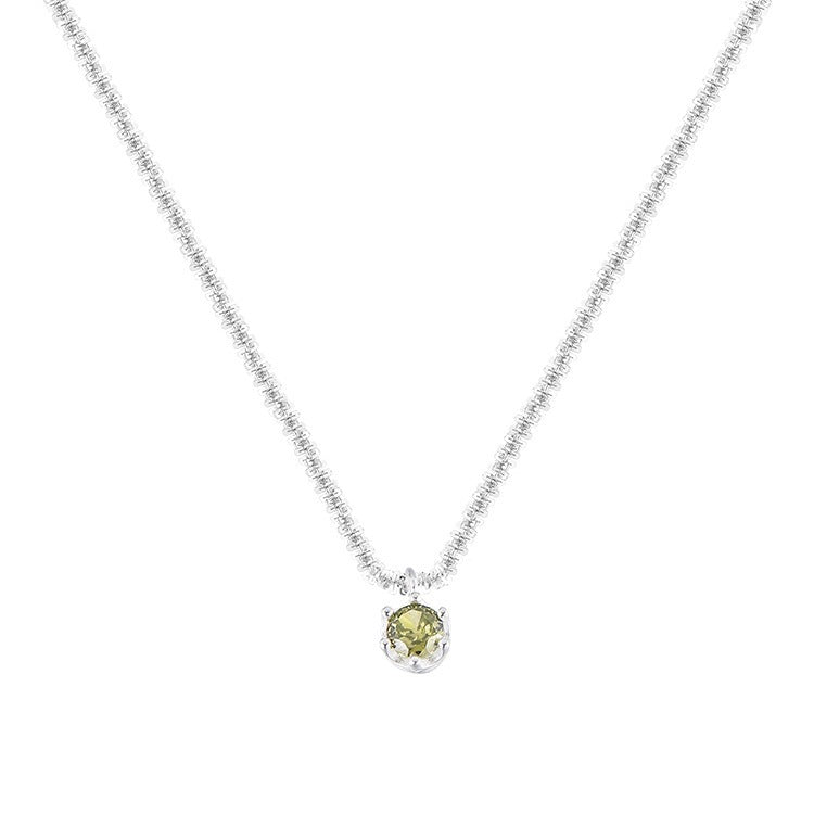 Silver Plated Sparkling Necklace For Women Lvzuan Light Luxury Minority Design - Zambeel