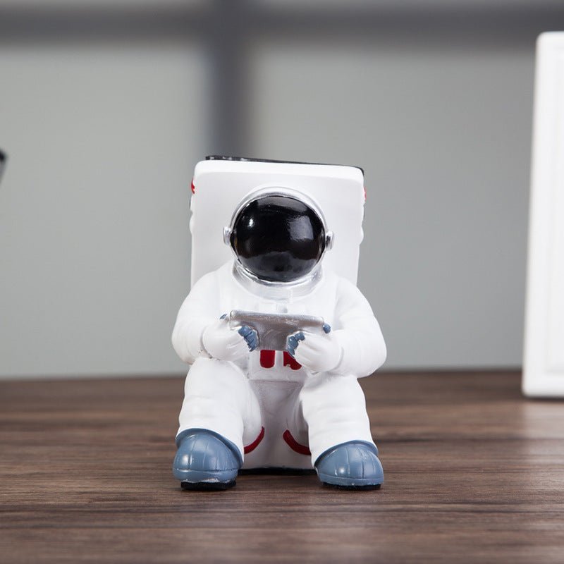 Simple Astronaut Mobile Phone Stand Student Desktop Holder Cute Spaceman Cell Phone Holder Creative Gift Small Desk Decoration - Zambeel