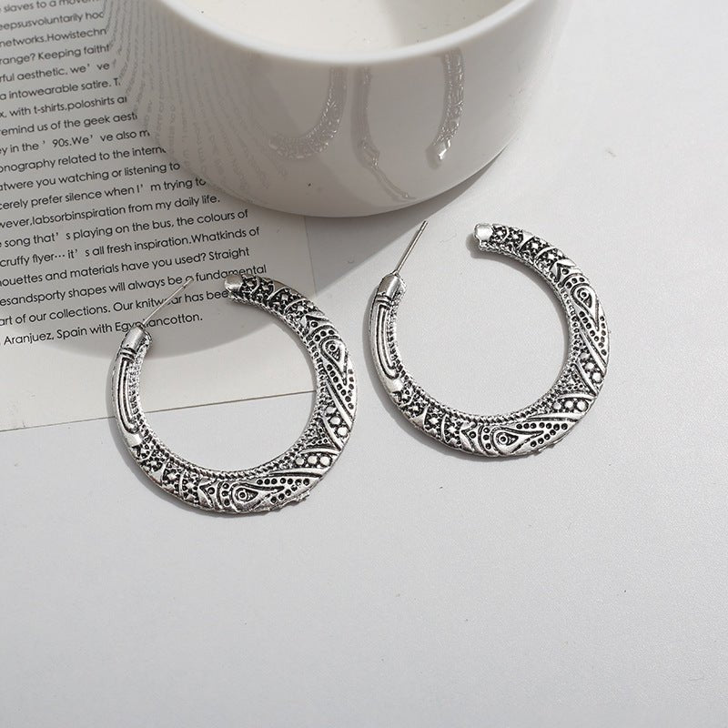 Simple Exaggerated Temperamental Retro Big Ear Ring - Zambeel