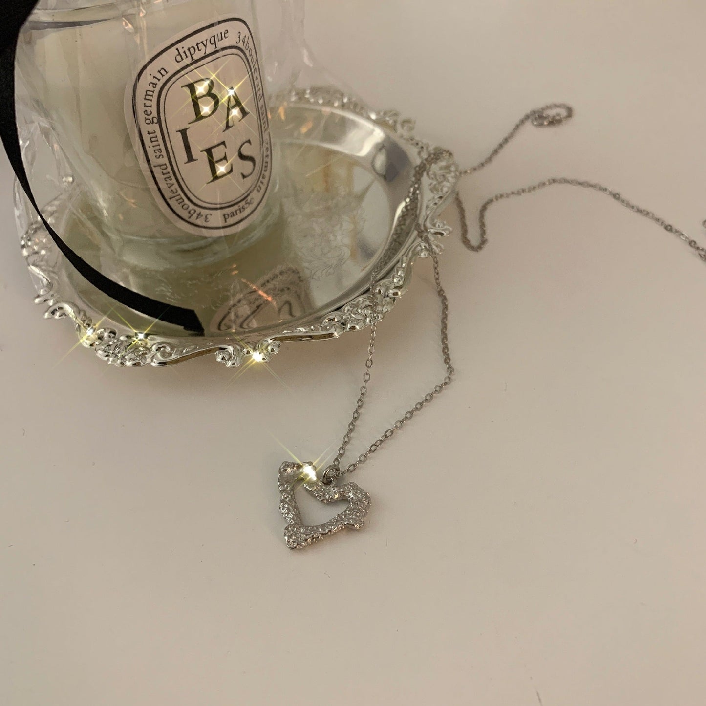 Simple Graceful And Fashionable Necklace Love Texture 925 Sterling Silver - Zambeel