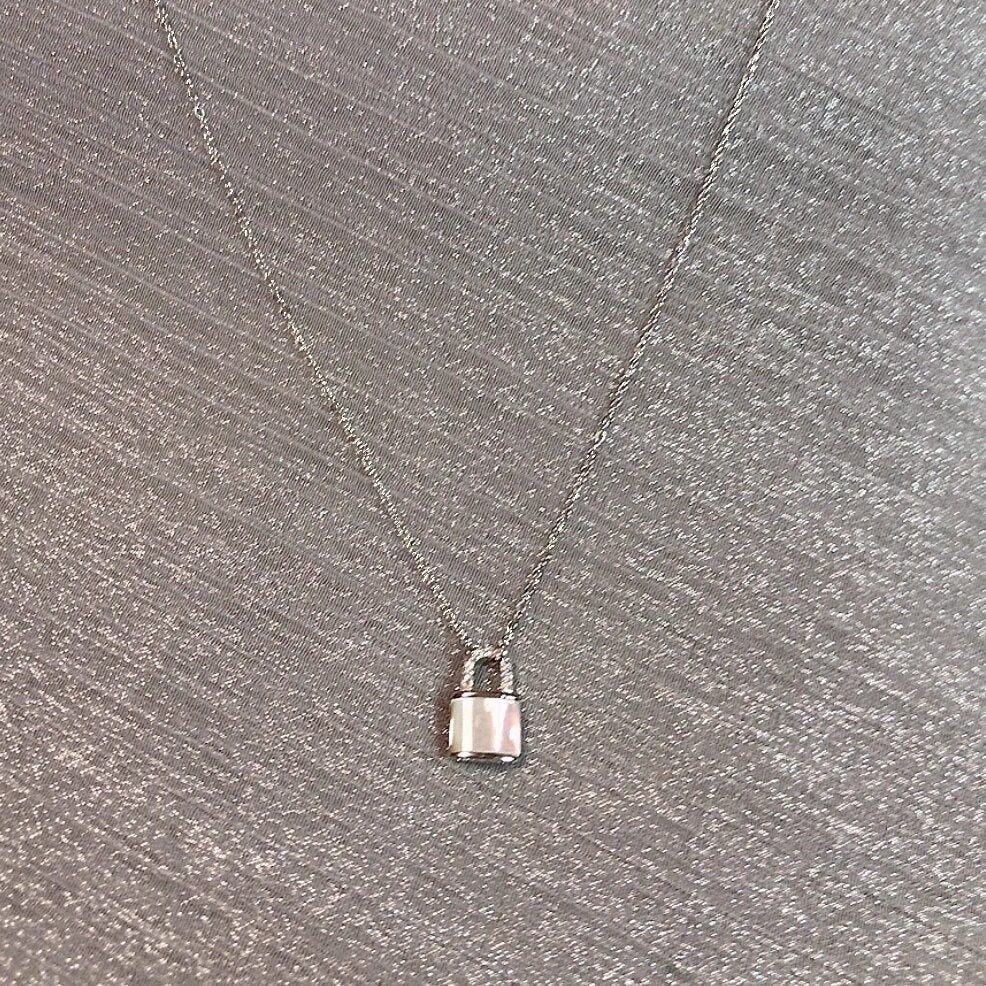 Simple Ins Special Interest Light Luxury Simple All - match S925 Sterling Silver Fritillary Lock Head Exquisite Necklace - Zambeel